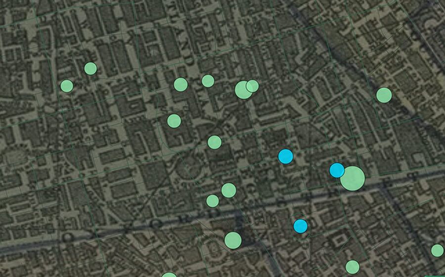 Bacon's map of the 1880s around Marylebone