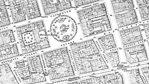 Cavendish Square on the Ordnance Survey