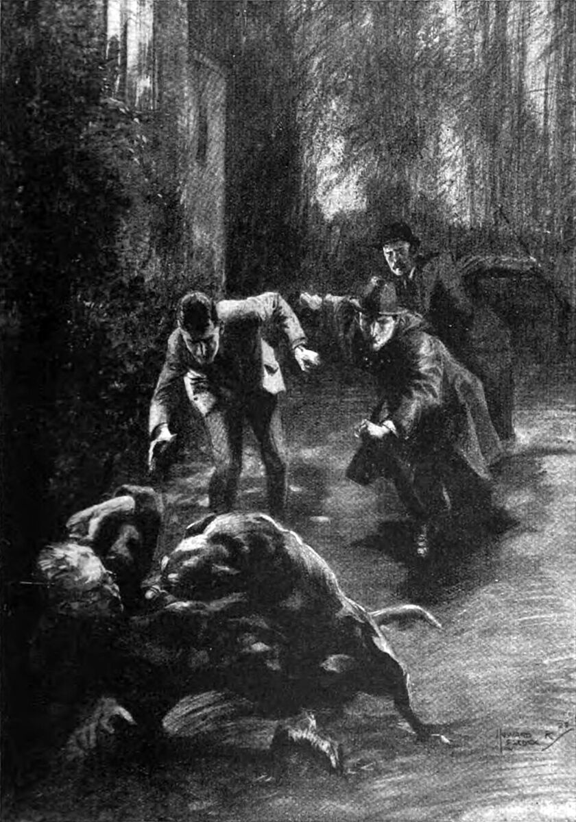 Crop of the illustration on page 223 of The Strand Magazine, Volume 65 for The Adventure of the Creeping Man