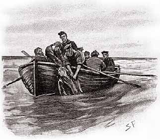 Ilustration of " The Adventure of the Gloria Scott ", which appeared in The Strand Magazine in April, 1893